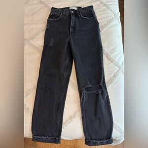Abercrombie & Fitch Black Distressed 90s Straight Jeans